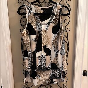 Alfani Layered Sleeveless Blouse Size 8